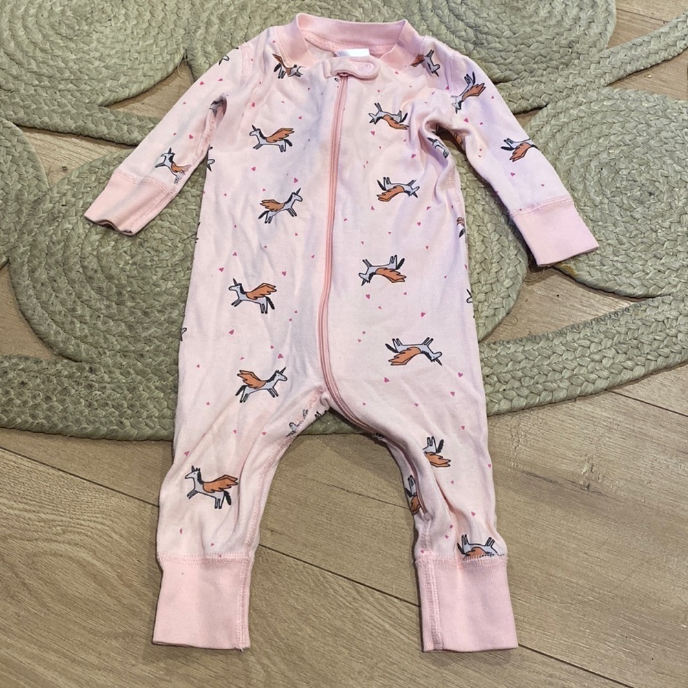 Hanna Andersson Pink Pajama Unicorn 3/6m
